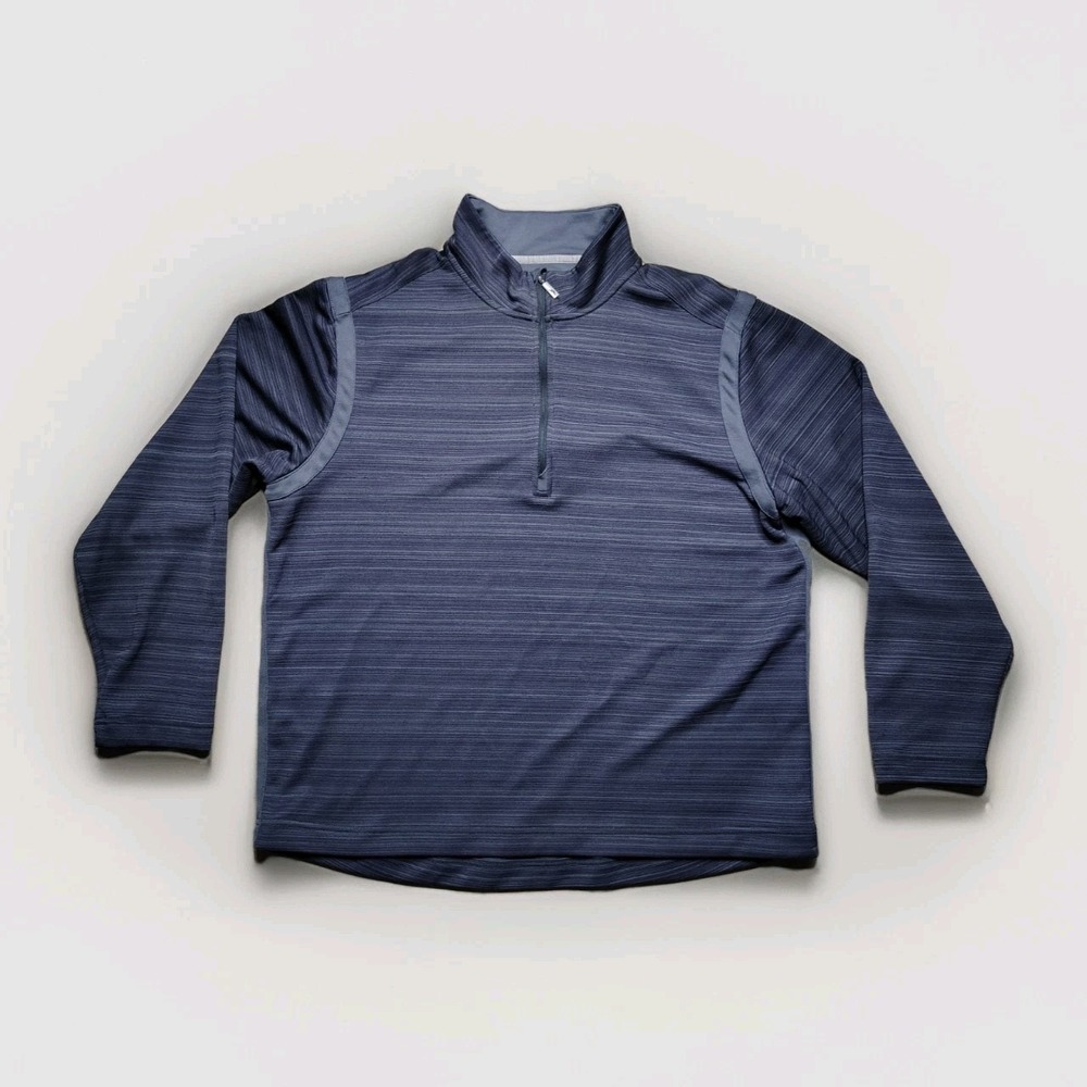 Tommy Bahama Island Zone 1/4 Zip Pullover Mens Large Gray Striped